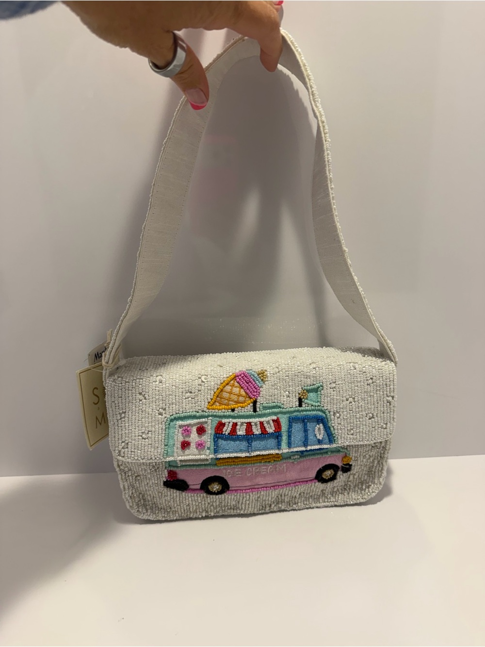Viral Sol and Mer Ice Cream Truck Beaded Shoulder Bag NWT